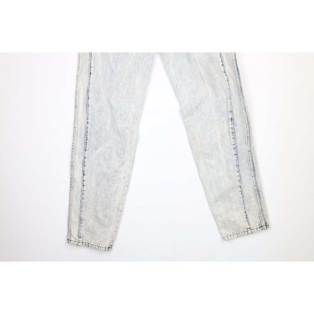 NOS Vintage 80s Streetwear Mens 30x36 Pleated Studded Tapered Leg Denim Jeans - Picture 11 of 14